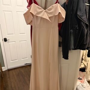 Elegant Blush Off-Shoulder Dress